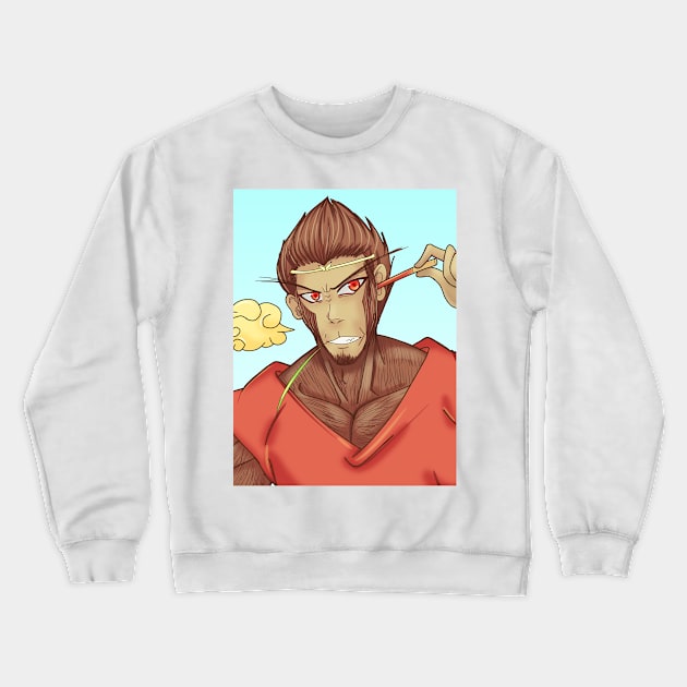 Monkey King Son Goku Crewneck Sweatshirt by heinlein